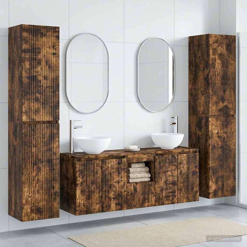 vidaXL Badkamermeubel Set 5 st Wit 33 x 34,5 x 160 cm Bewerkt hout