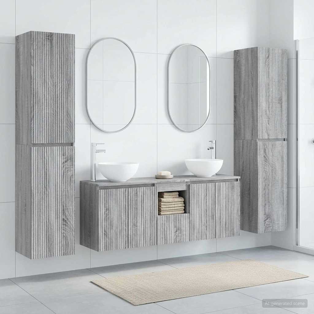 vidaXL Badkamermeubel Set 5 st Wit 33 x 34,5 x 160 cm Bewerkt hout