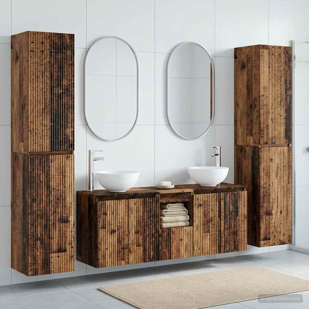 vidaXL Badkamermeubel Set 5 st Wit 33 x 34,5 x 160 cm Bewerkt hout