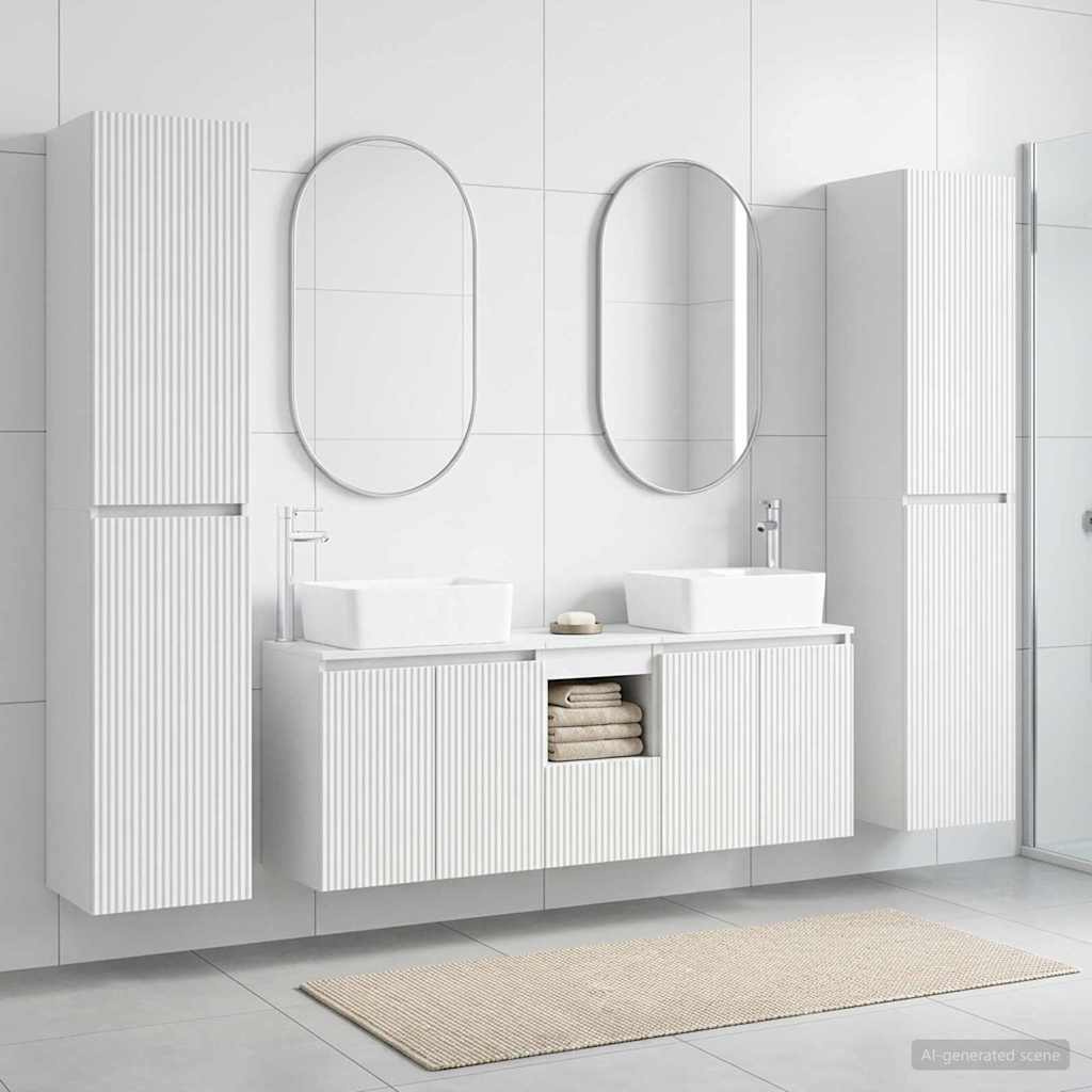 vidaXL Bathroom Furniture Set 5 pcs White 33 x 34.5 x 160 cm Engineered Wood