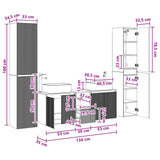 vidaXL Bathroom Furniture Set 5 pcs White 33 x 34.5 x 160 cm Engineered Wood