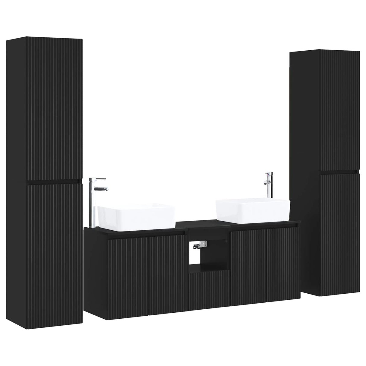 vidaXL Bathroom Furniture Set 5 pcs White 33 x 34.5 x 160 cm Engineered Wood