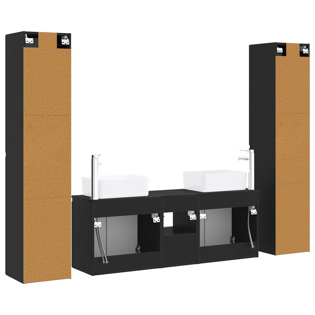 vidaXL Bathroom Furniture Set 5 pcs White 33 x 34.5 x 160 cm Engineered Wood