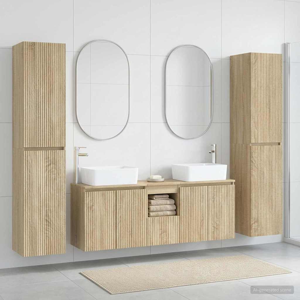 vidaXL Bathroom Furniture Set 5 pcs White 33 x 34.5 x 160 cm Engineered Wood