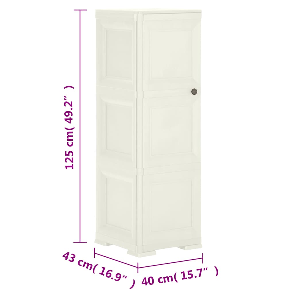 vidaXL Opbergkast hout-look 79x43x125 cm kunststof vanille-ijskleurig