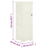vidaXL Opbergkast hout-look 79x43x125 cm kunststof vanille-ijskleurig
