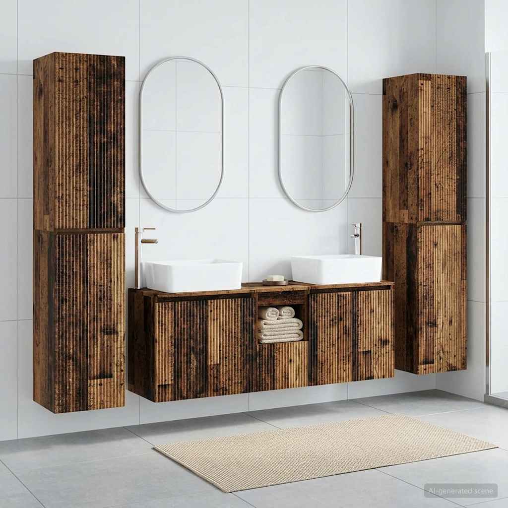 vidaXL Bathroom Furniture Set 5 pcs White 33 x 34.5 x 160 cm Engineered Wood