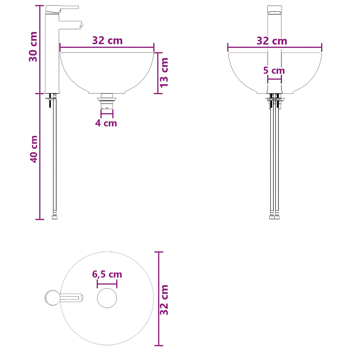 vidaXL Badkamermeubel Set 3 st Wit 33 x 34,5 x 160 cm Bewerkt hout