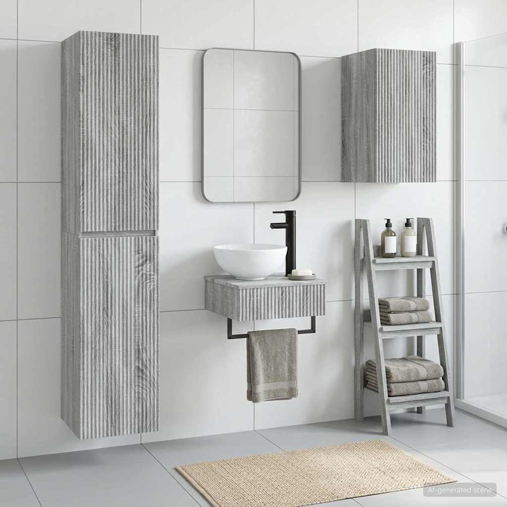 vidaXL Badkamermeubel Set 3 st Wit 33 x 34,5 x 160 cm Bewerkt hout