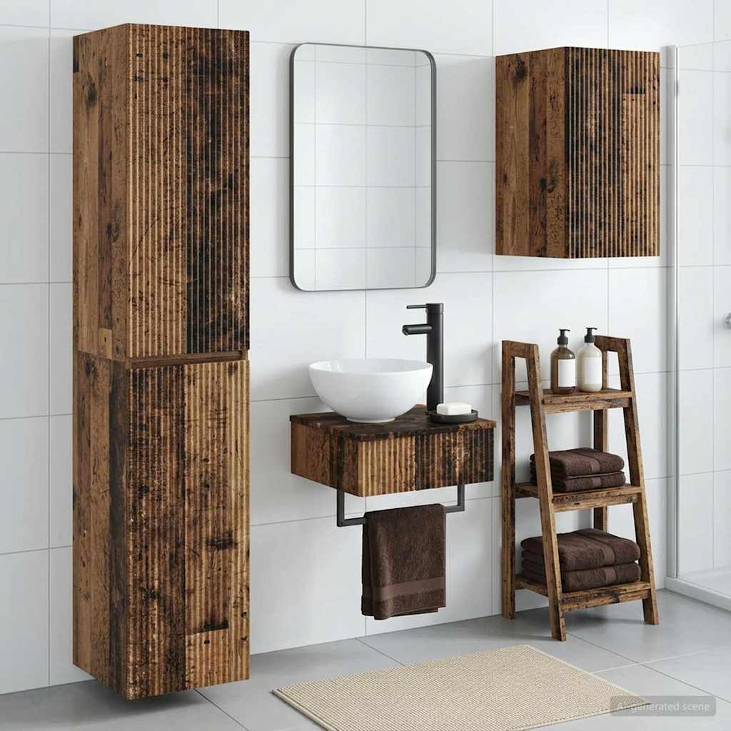 vidaXL Badkamermeubel Set 3 st Wit 33 x 34,5 x 160 cm Bewerkt hout