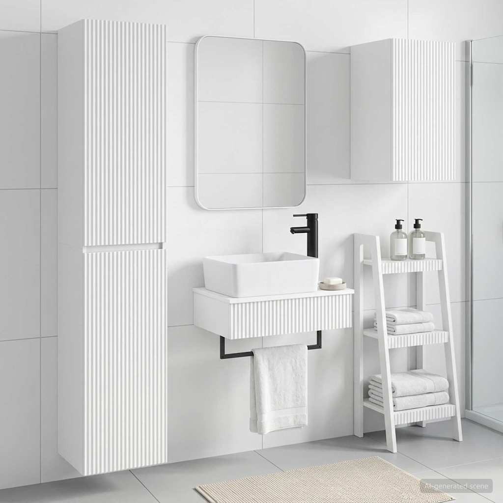 vidaXL Bathroom Cabinet Set 3 pcs White 33 x 34.5 x 160 cm Engineered Wood