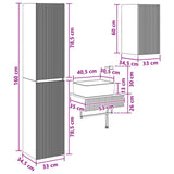 vidaXL Bathroom Cabinet Set 3 pcs White 33 x 34.5 x 160 cm Engineered Wood