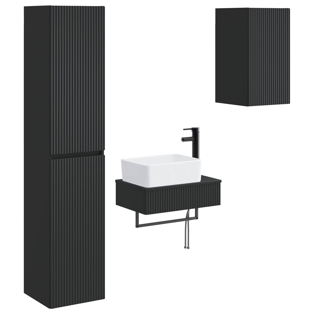 vidaXL Bathroom Cabinet Set 3 pcs White 33 x 34.5 x 160 cm Engineered Wood
