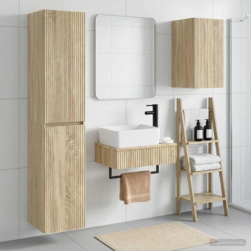 vidaXL Bathroom Cabinet Set 3 pcs White 33 x 34.5 x 160 cm Engineered Wood