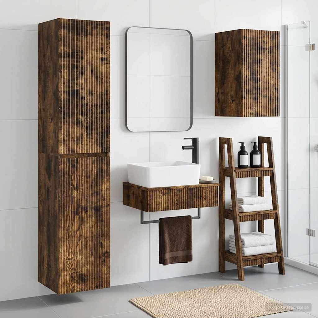 vidaXL Bathroom Cabinet Set 3 pcs White 33 x 34.5 x 160 cm Engineered Wood