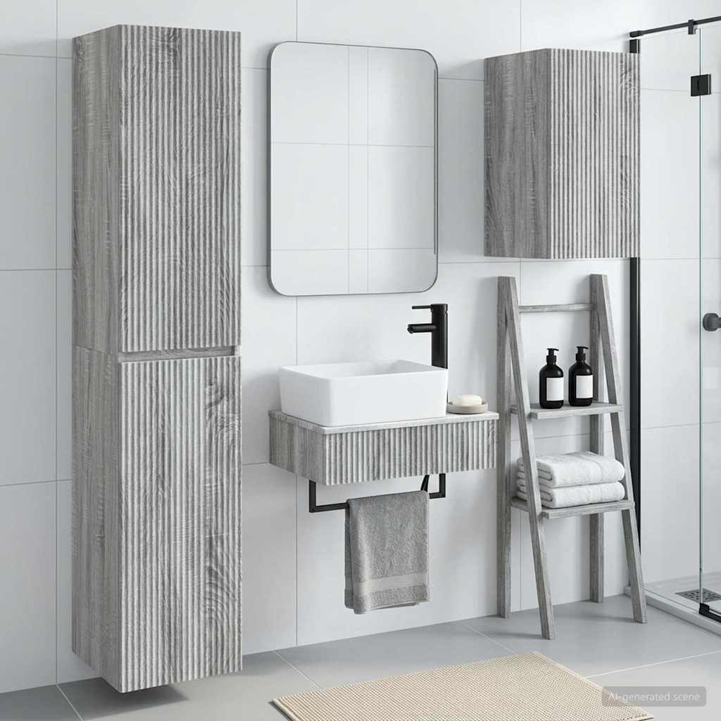 vidaXL Bathroom Cabinet Set 3 pcs White 33 x 34.5 x 160 cm Engineered Wood