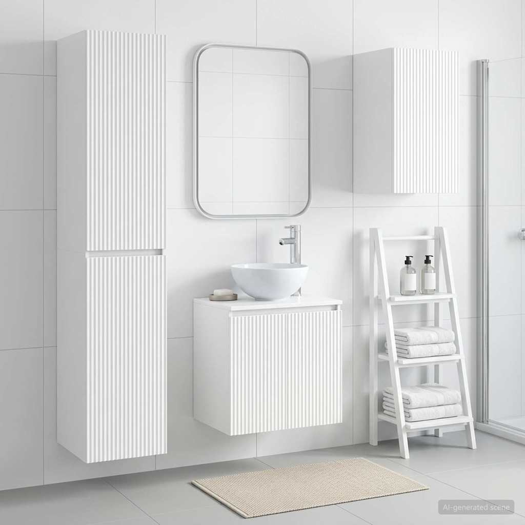 vidaXL Badkamermeubel Set 3 st Wit 33 x 34,5 x 160 cm Bewerkt hout