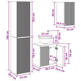 vidaXL Badkamermeubel Set 3 st Wit 33 x 34,5 x 160 cm Bewerkt hout