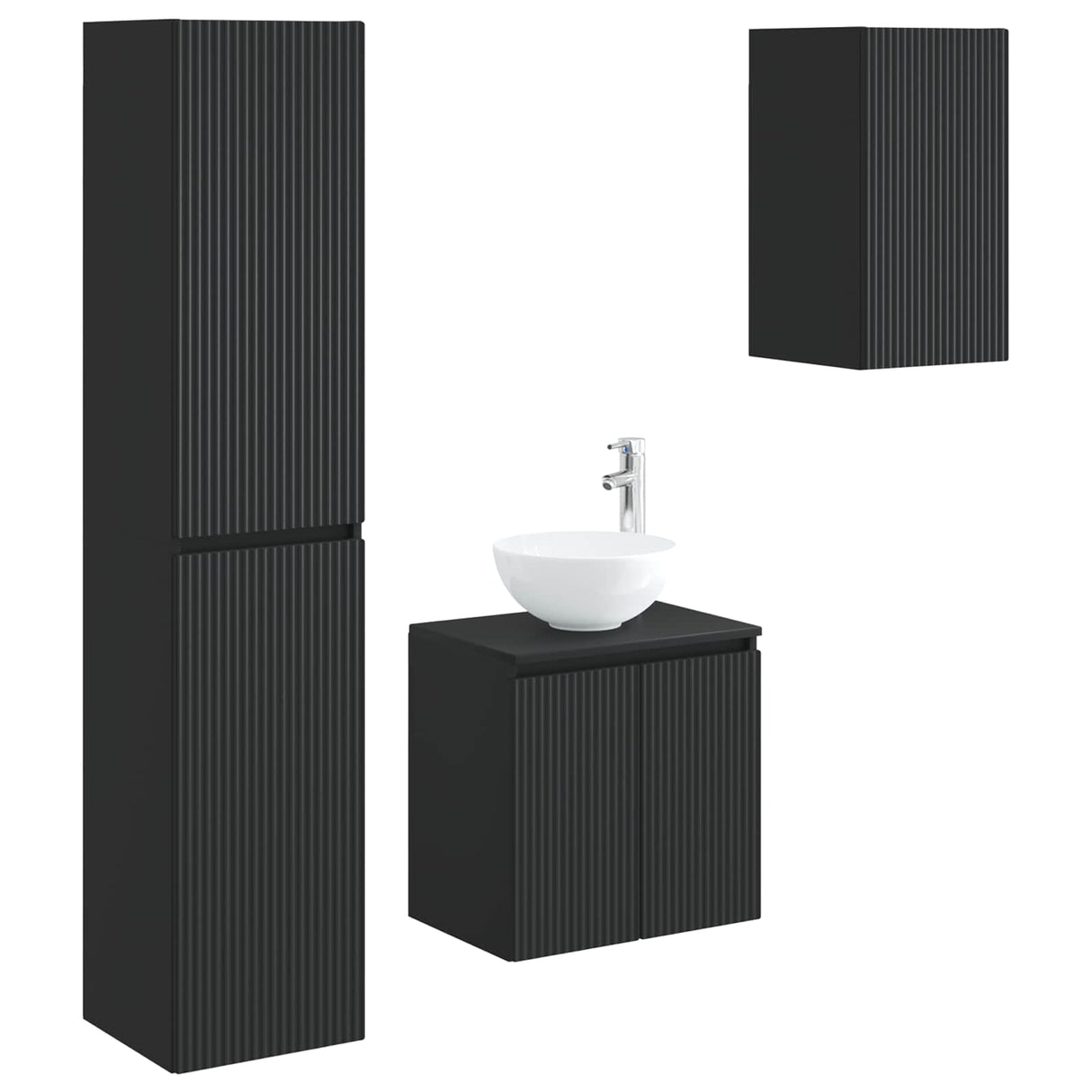 vidaXL Badkamermeubel Set 3 st Wit 33 x 34,5 x 160 cm Bewerkt hout