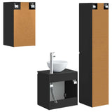 vidaXL Badkamermeubel Set 3 st Wit 33 x 34,5 x 160 cm Bewerkt hout
