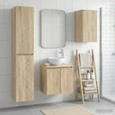 vidaXL Badkamermeubel Set 3 st Wit 33 x 34,5 x 160 cm Bewerkt hout