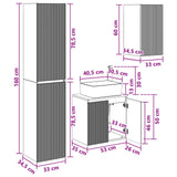 vidaXL Bathroom Furniture Set 3 pcs White 33 x 34.5 x 160 cm Engineered Wood