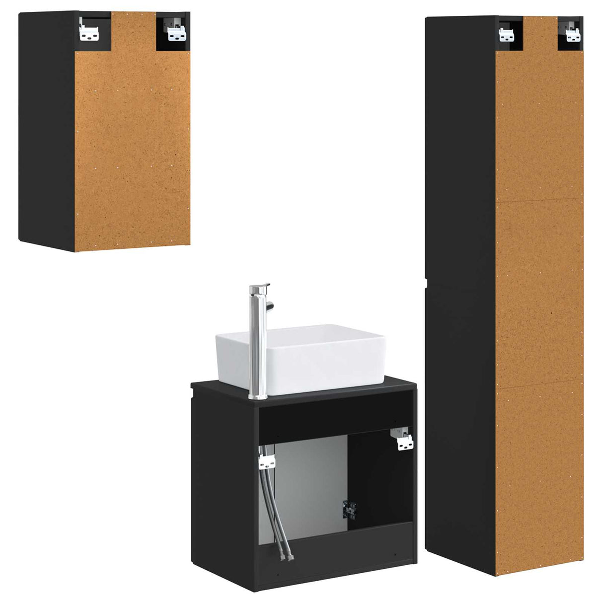 vidaXL Bathroom Furniture Set 3 pcs White 33 x 34.5 x 160 cm Engineered Wood