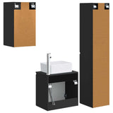 vidaXL Bathroom Furniture Set 3 pcs White 33 x 34.5 x 160 cm Engineered Wood