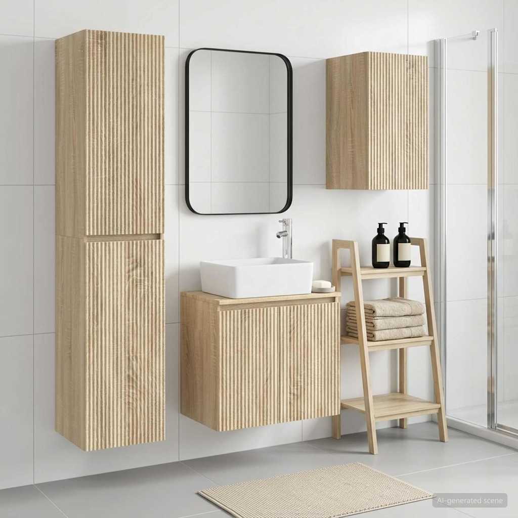 vidaXL Bathroom Furniture Set 3 pcs White 33 x 34.5 x 160 cm Engineered Wood