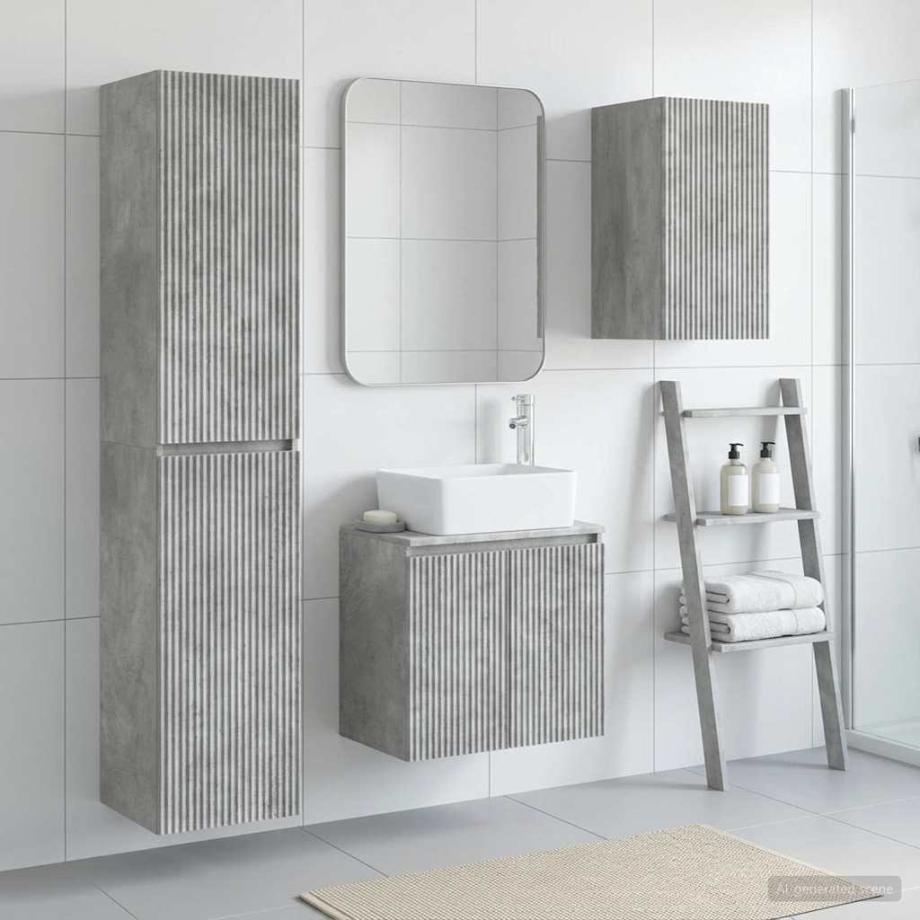vidaXL Bathroom Furniture Set 3 pcs White 33 x 34.5 x 160 cm Engineered Wood