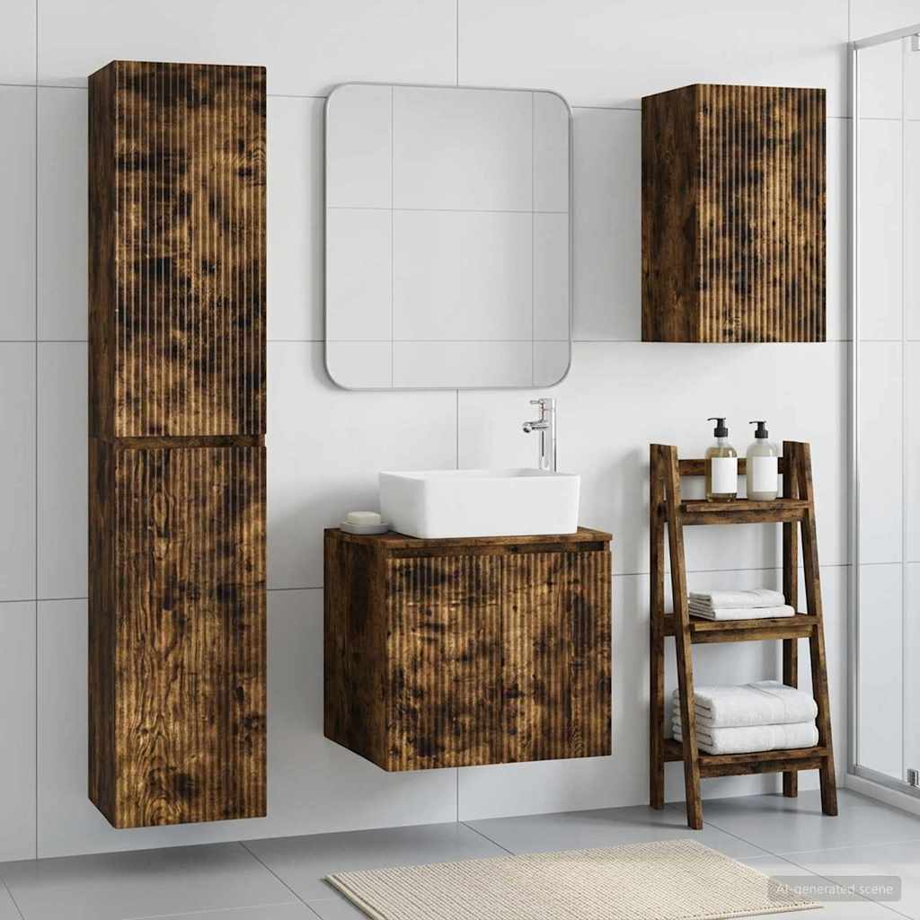 vidaXL Bathroom Furniture Set 3 pcs White 33 x 34.5 x 160 cm Engineered Wood
