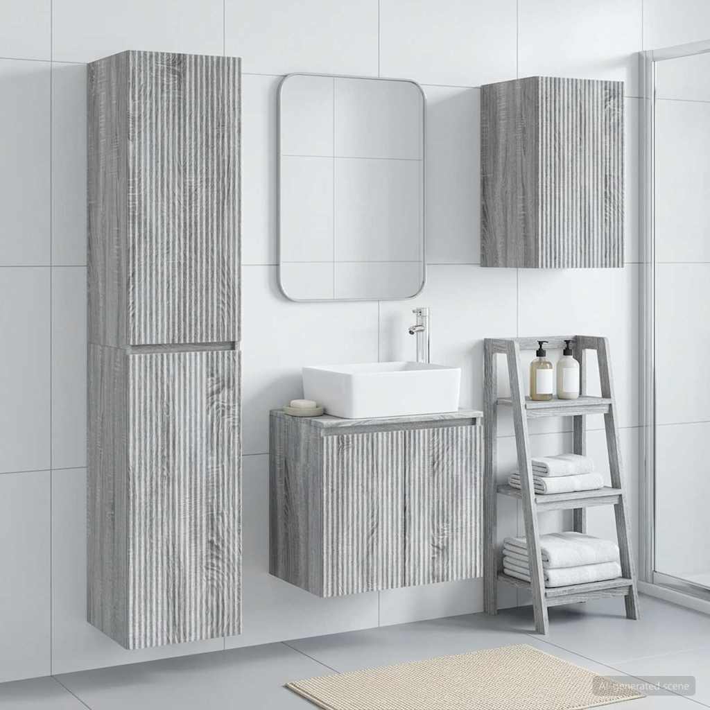 vidaXL Bathroom Furniture Set 3 pcs White 33 x 34.5 x 160 cm Engineered Wood