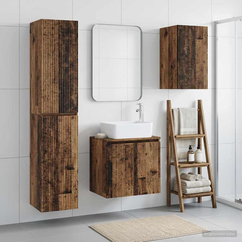 vidaXL Bathroom Furniture Set 3 pcs White 33 x 34.5 x 160 cm Engineered Wood