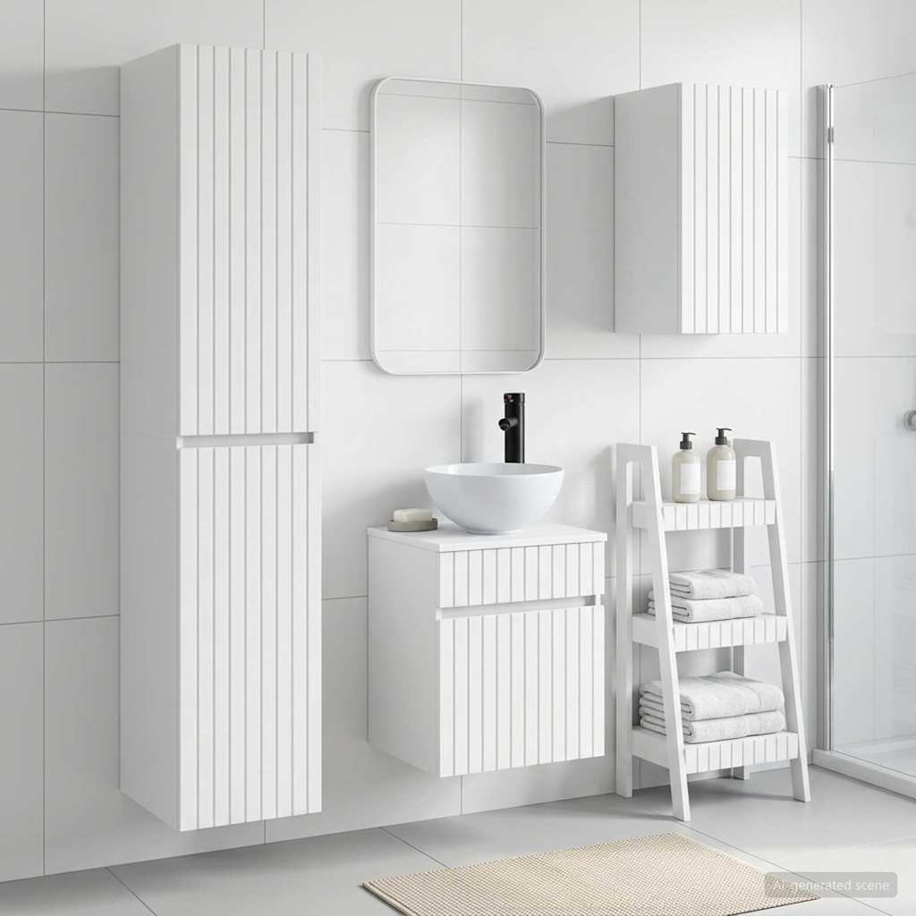 vidaXL Bathroom Furniture Set 3 pcs White 33 x 34.5 x 160 cm Engineered Wood
