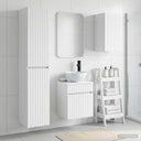vidaXL Bathroom Furniture Set 3 pcs White 33 x 34.5 x 160 cm Engineered Wood
