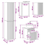 vidaXL Bathroom Furniture Set 3 pcs White 33 x 34.5 x 160 cm Engineered Wood