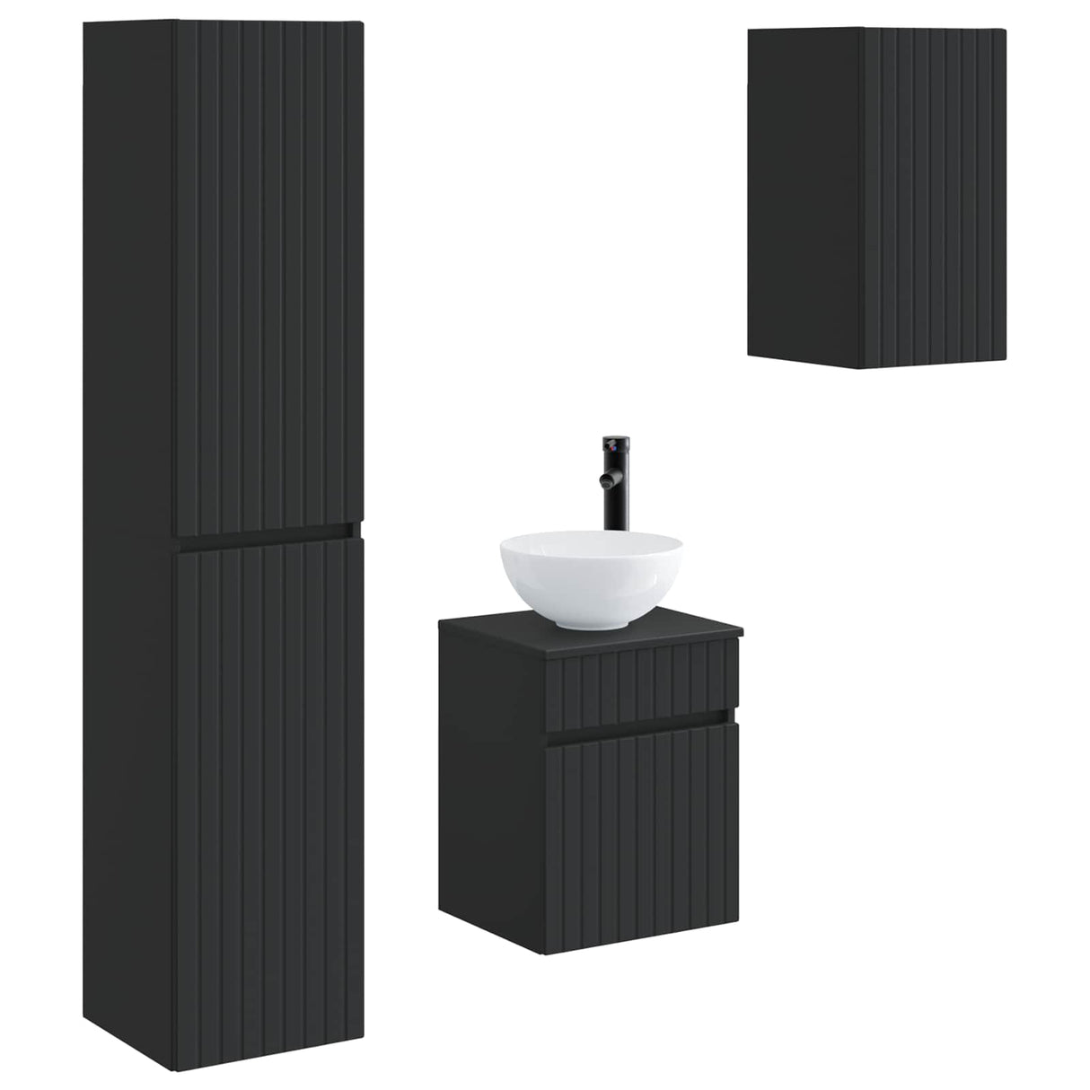 vidaXL Bathroom Furniture Set 3 pcs White 33 x 34.5 x 160 cm Engineered Wood