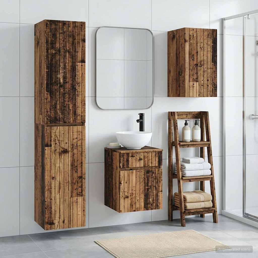vidaXL Bathroom Furniture Set 3 pcs White 33 x 34.5 x 160 cm Engineered Wood