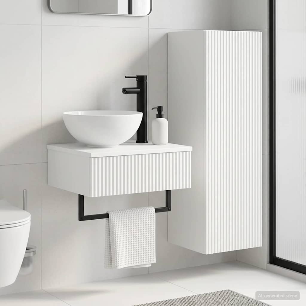vidaXL Badkamermeubel Set 2 st Wit 33 x 34,5 x 100 cm Bewerkt hout