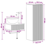 vidaXL Badkamermeubel Set 2 st Wit 33 x 34,5 x 100 cm Bewerkt hout
