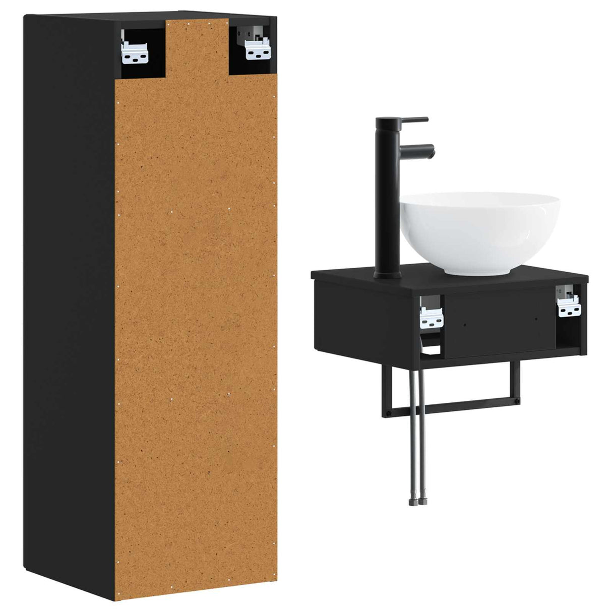 vidaXL Badkamermeubel Set 2 st Wit 33 x 34,5 x 100 cm Bewerkt hout