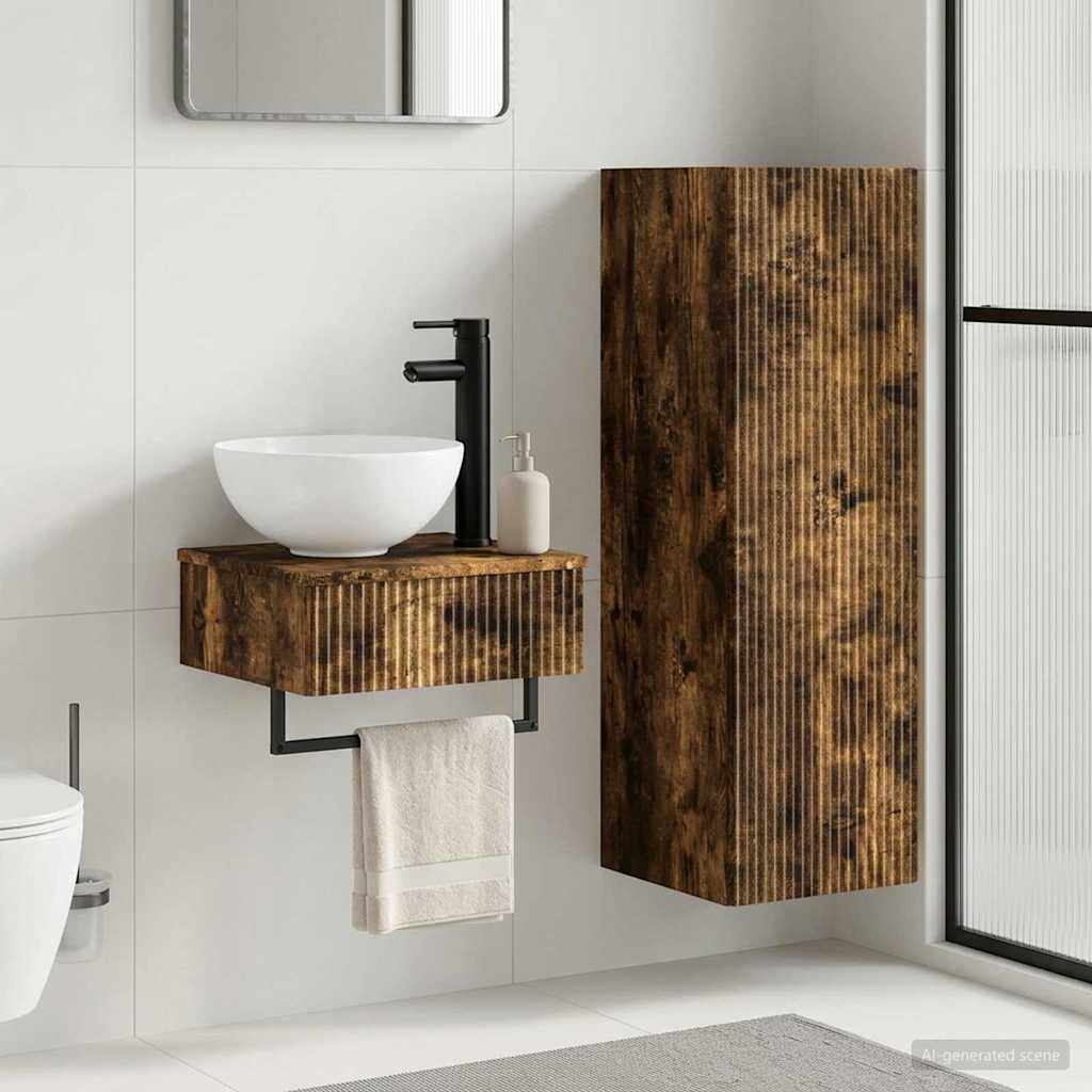 vidaXL Badkamermeubel Set 2 st Wit 33 x 34,5 x 100 cm Bewerkt hout