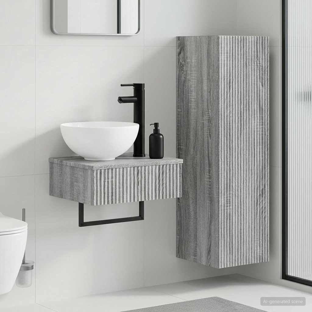 vidaXL Badkamermeubel Set 2 st Wit 33 x 34,5 x 100 cm Bewerkt hout