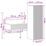 vidaXL Badkamermeubel Set 2 st Wit 33 x 34,5 x 100 cm Bewerkt hout