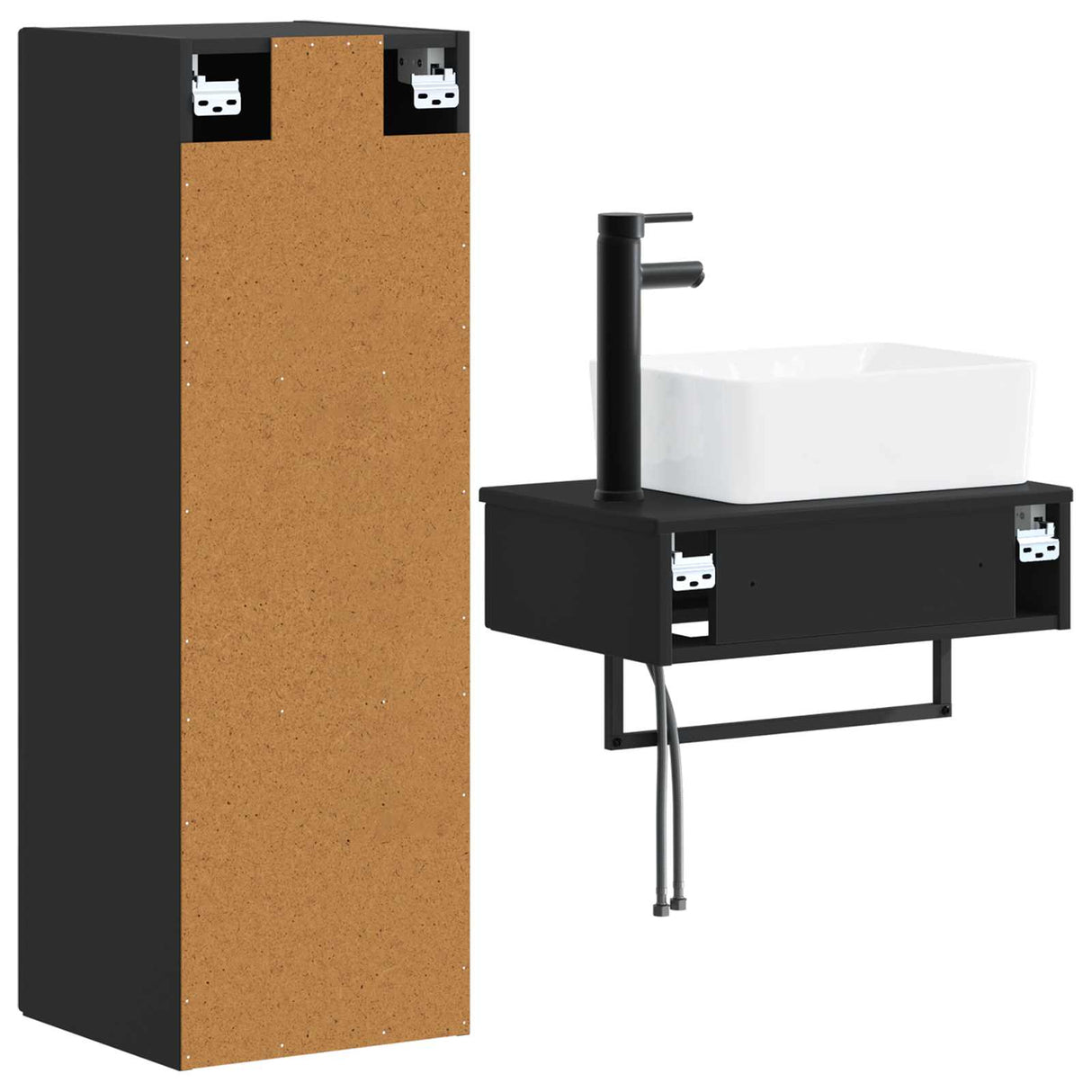 vidaXL Badkamermeubel Set 2 st Wit 33 x 34,5 x 100 cm Bewerkt hout