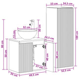 vidaXL Badkamermeubel Set 2 st Wit 33 x 34,5 x 100 cm Bewerkt hout