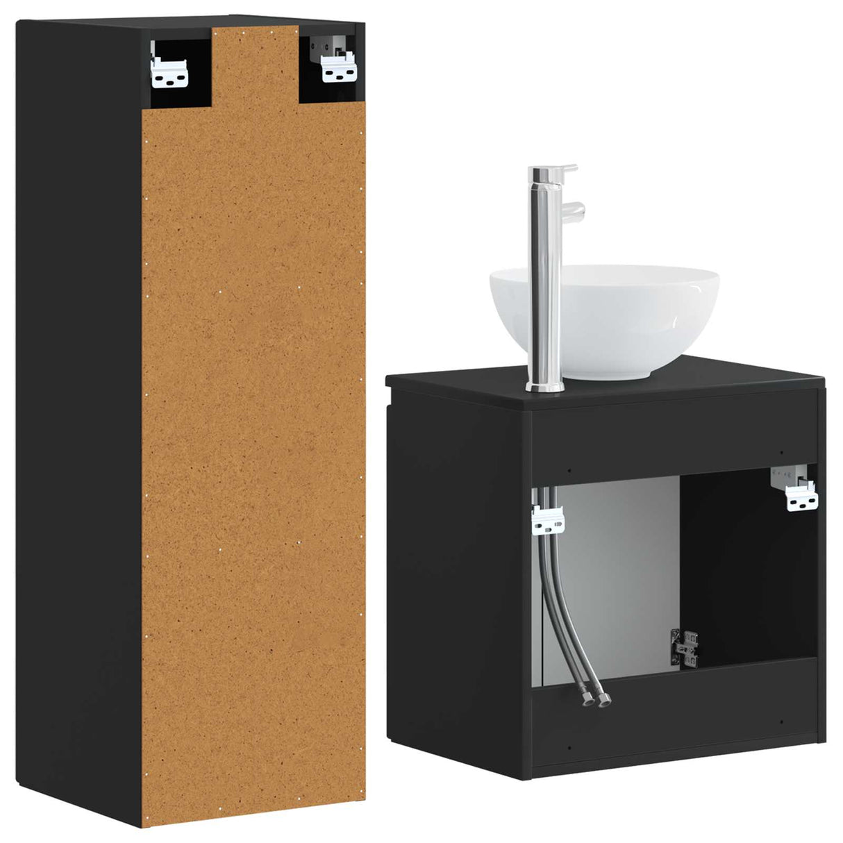 vidaXL Badkamermeubel Set 2 st Wit 33 x 34,5 x 100 cm Bewerkt hout