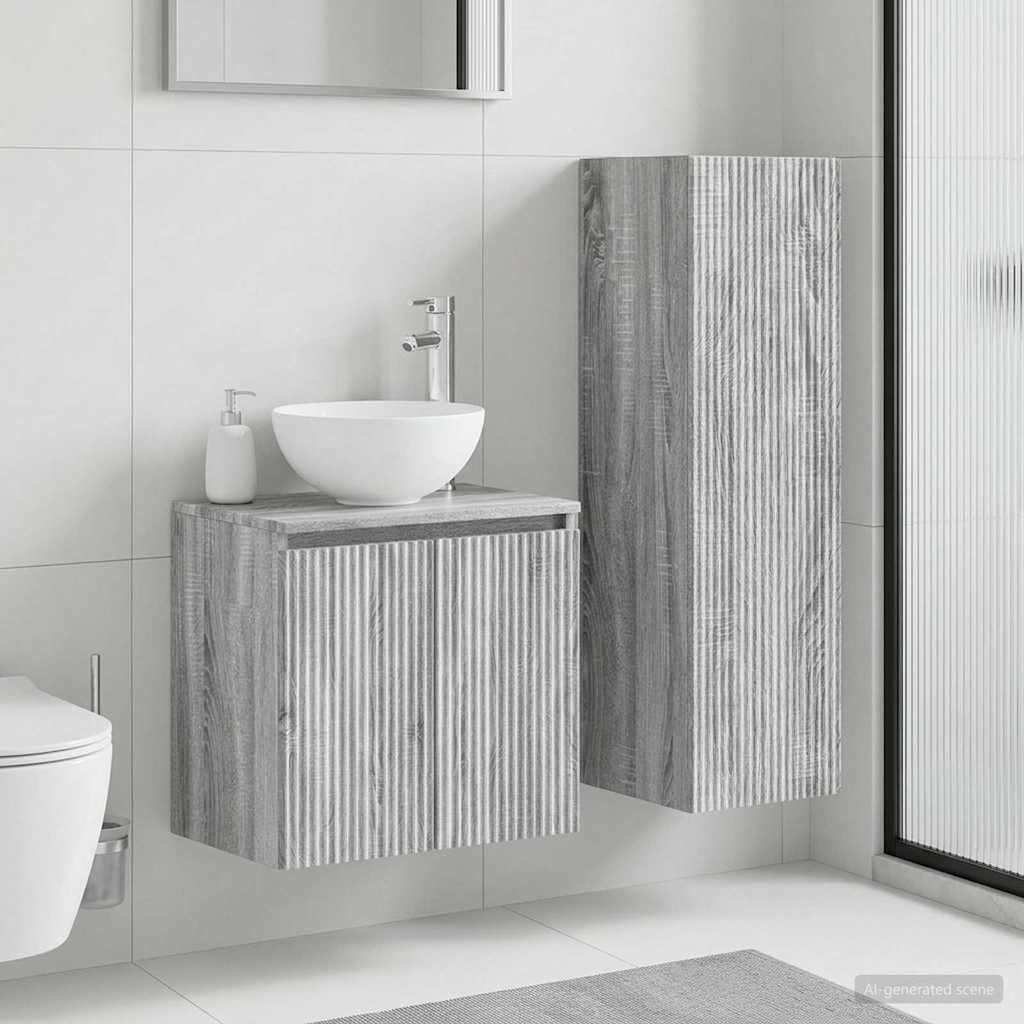 vidaXL Badkamermeubel Set 2 st Wit 33 x 34,5 x 100 cm Bewerkt hout