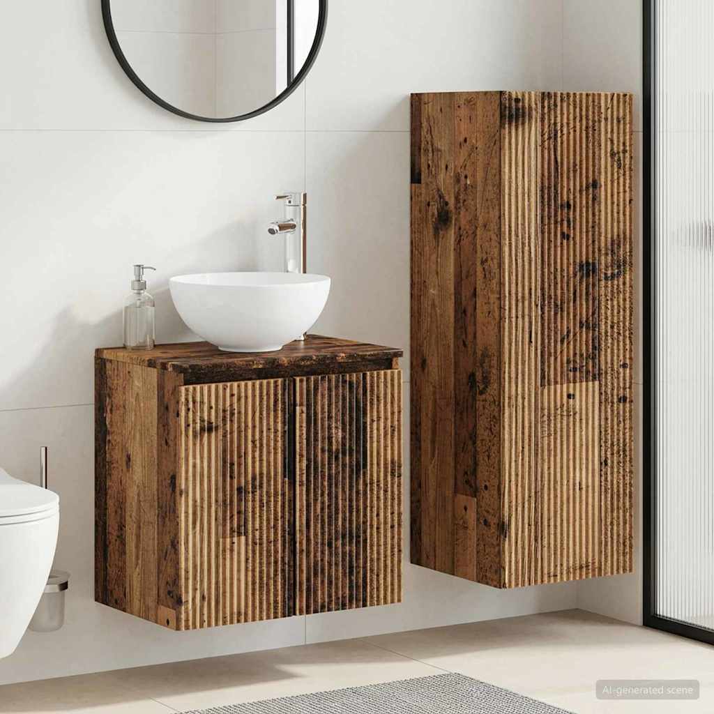 vidaXL Badkamermeubel Set 2 st Wit 33 x 34,5 x 100 cm Bewerkt hout