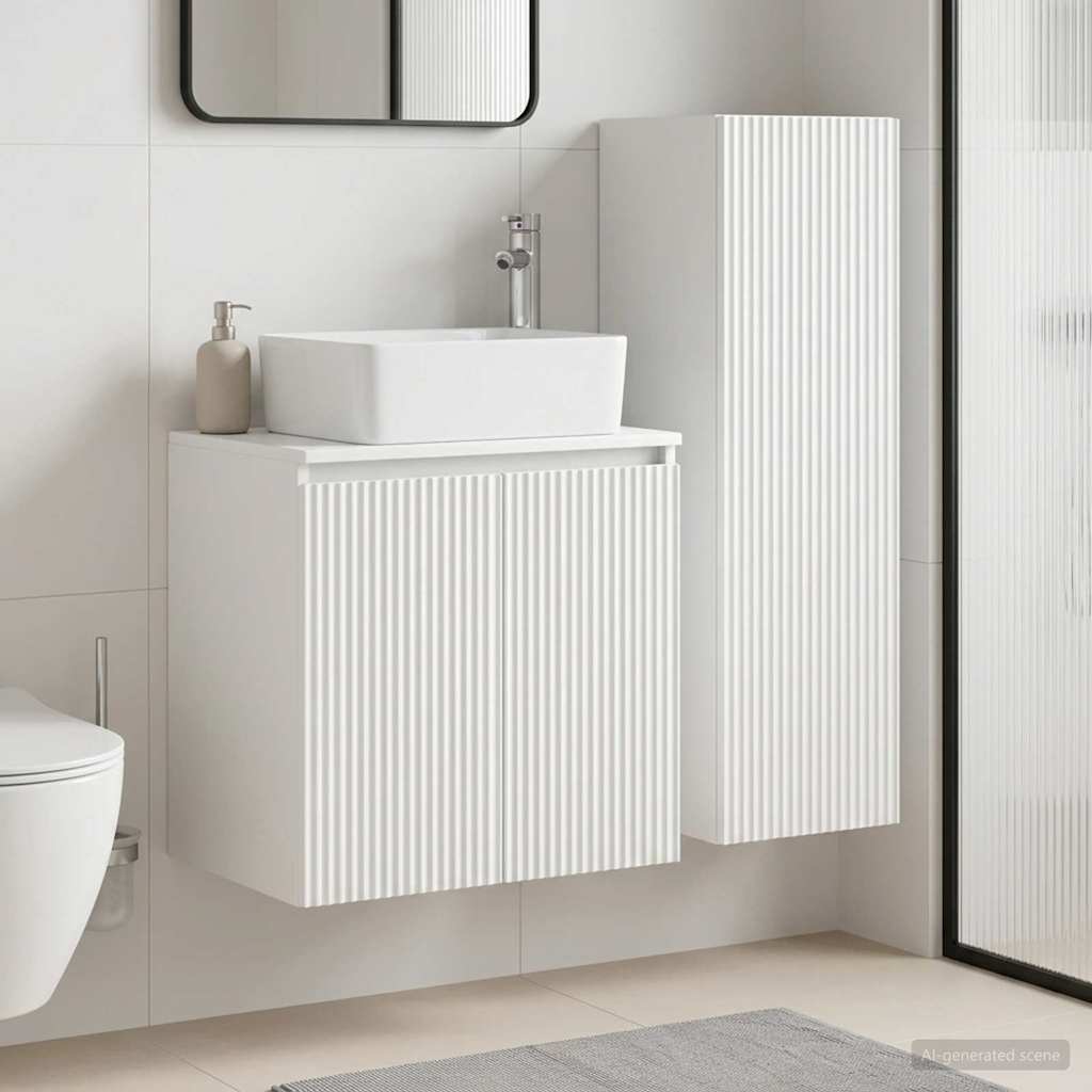 vidaXL Badkamermeubel Set 2 st Wit 33 x 34,5 x 100 cm Bewerkt hout